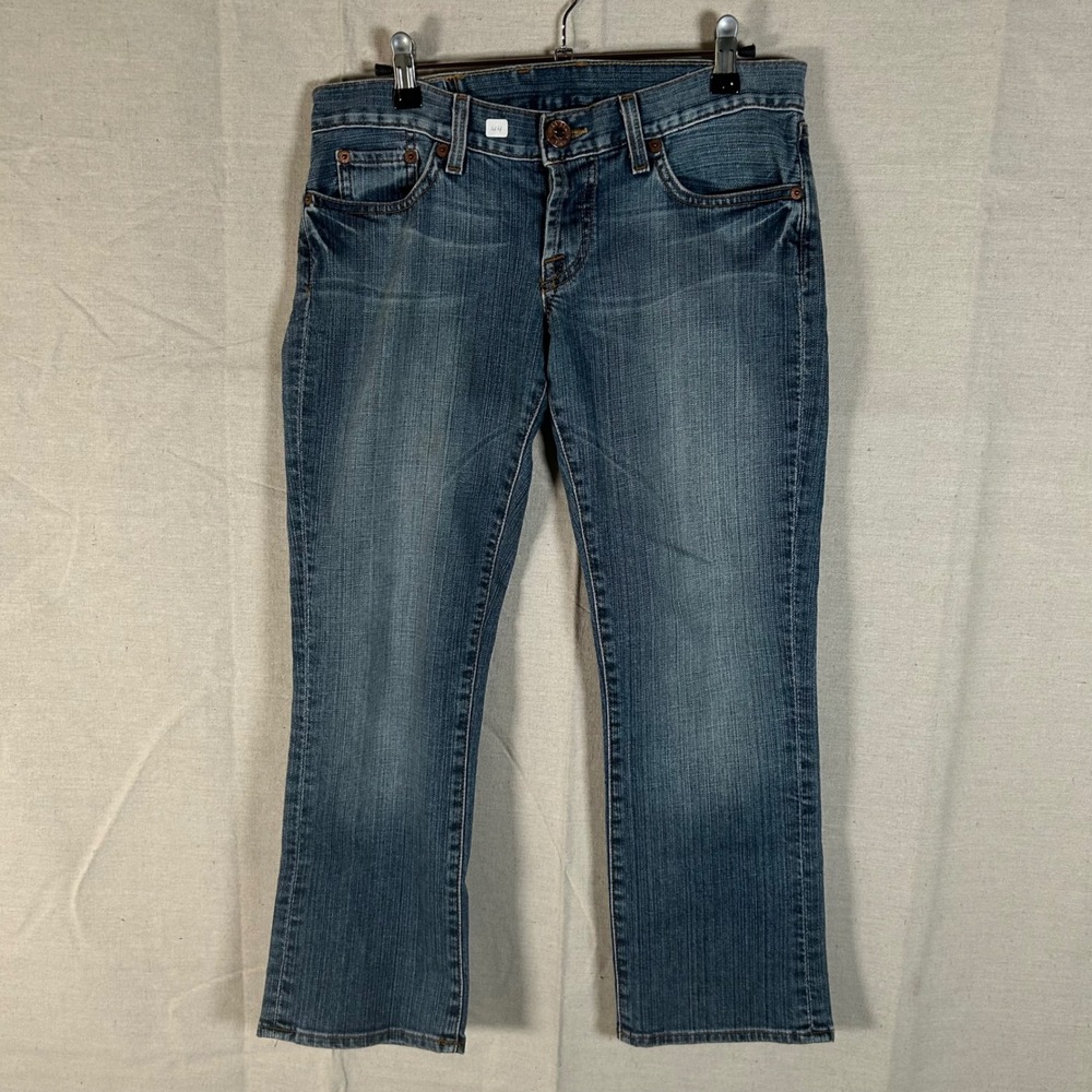 Lucky Brand Dream Crest Cuffed Crop Jeans Blue‎ Embroidered Pockets Size 4/27